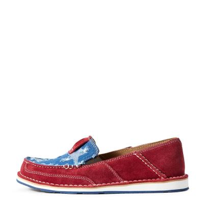 Ariat Cruiser - Loafers Schoenen Rood / Blauw Dames - 14854-498